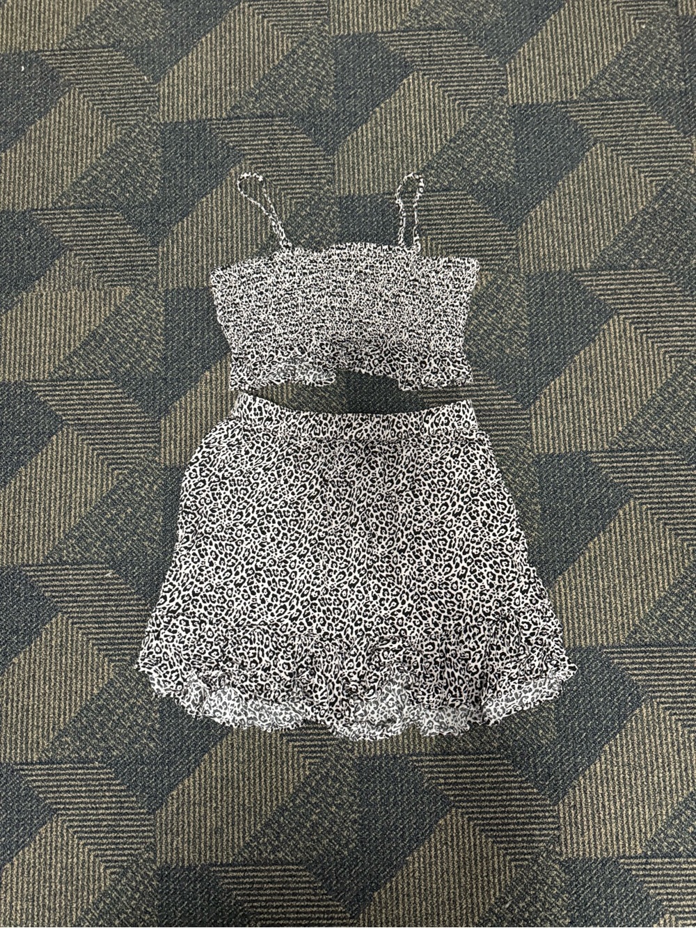 american eagle leopard print skirt set